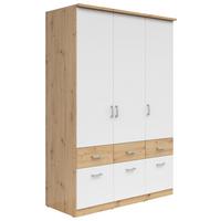 Skriňa BRANDO 136cm dekor dub Artisan/biela matná - biela/dub artisan, Konventionell, kompozitné drevo/plast (136/199/58cm)