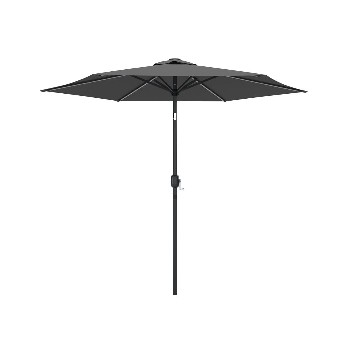Sonnenschirm Led Dm: 270 Cm Led-Beleuchtung Dunkelgrau - Dunkelgrau, MODERN, Textil/Metall (270/236cm) - Beldano
