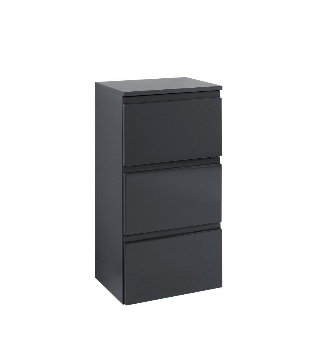 Unterschrank mit Soft-Close Cardiff B: 40cm Graphit - Graphitfarben/Grau, Design, Holzwerkstoff (40/79/35cm) - Held
