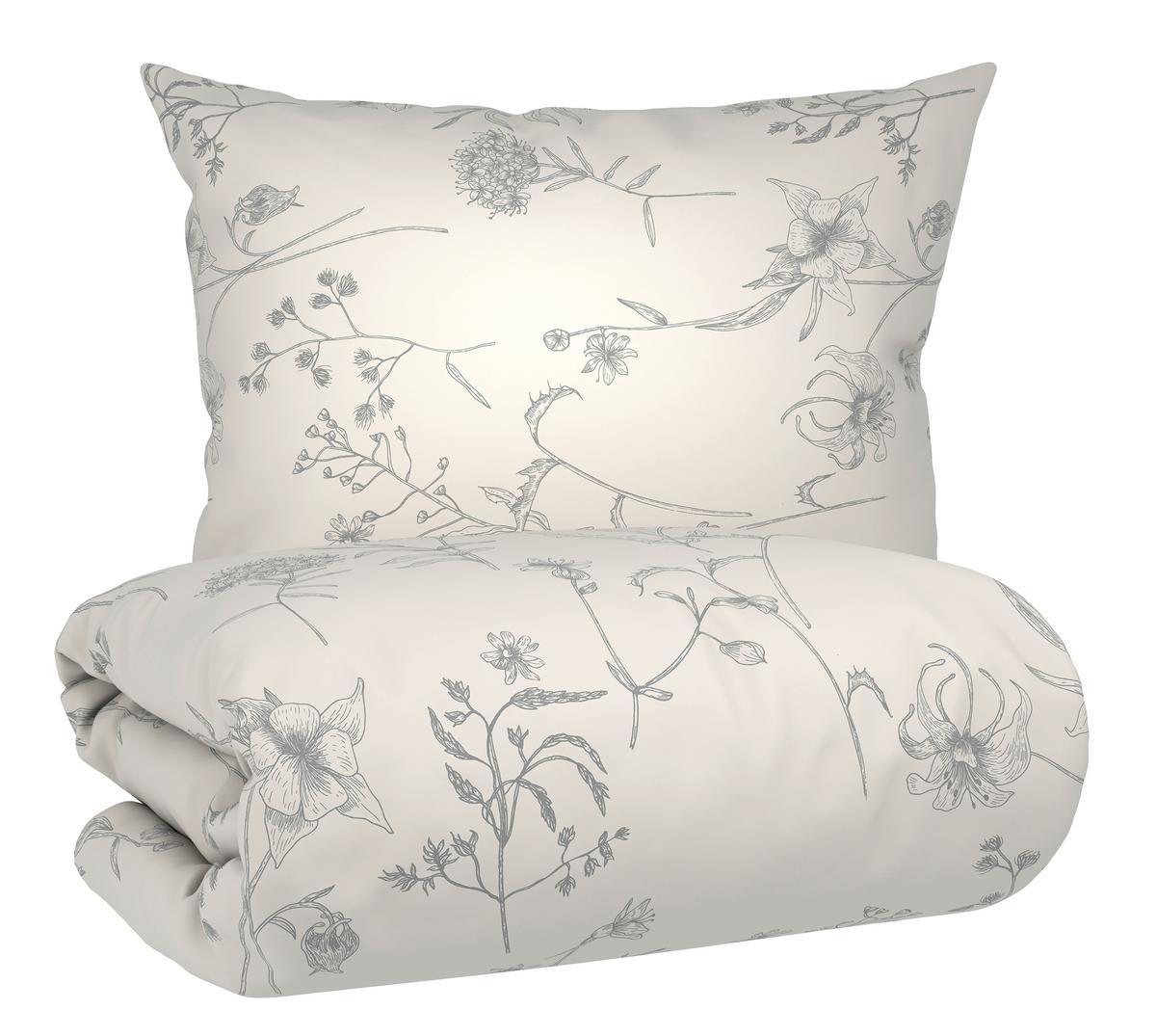 POSTEĽNÁ BIELIZEŇ NATURE ROMY - sivá/biela, textil (140/200cm) - Mömax