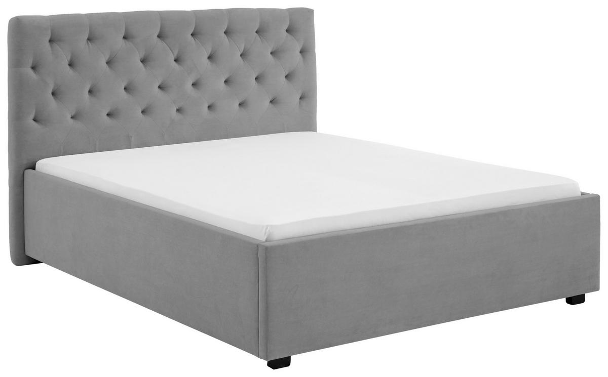 Polsterbett Miami 180x200cm Hellgrau - Hellgrau/Schwarz, Basics, Textil (196/120/212cm) - MID.YOU