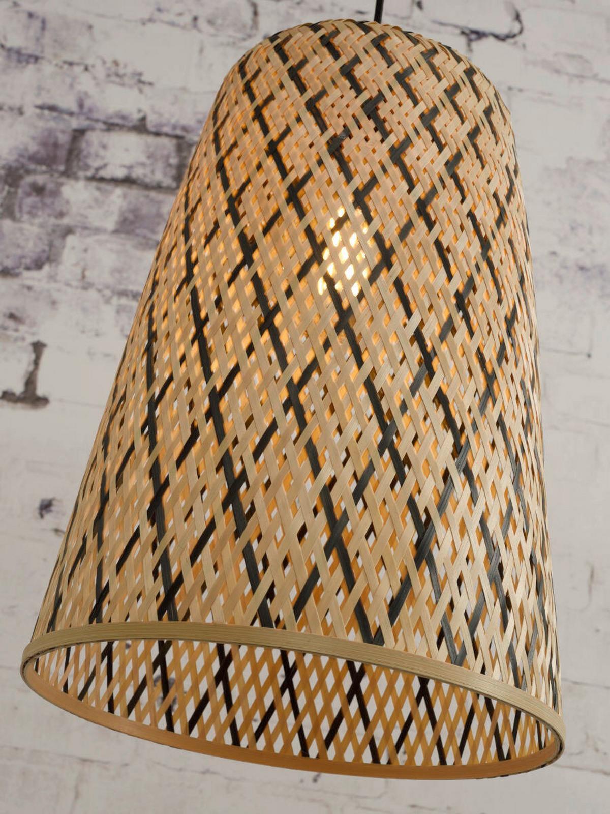 Hängeleuchte Kalimantan Naturfarben/schwarz B: 34 Cm - Schwarz/Naturfarben, Trend (34/34/48cm) - Good & Mojo