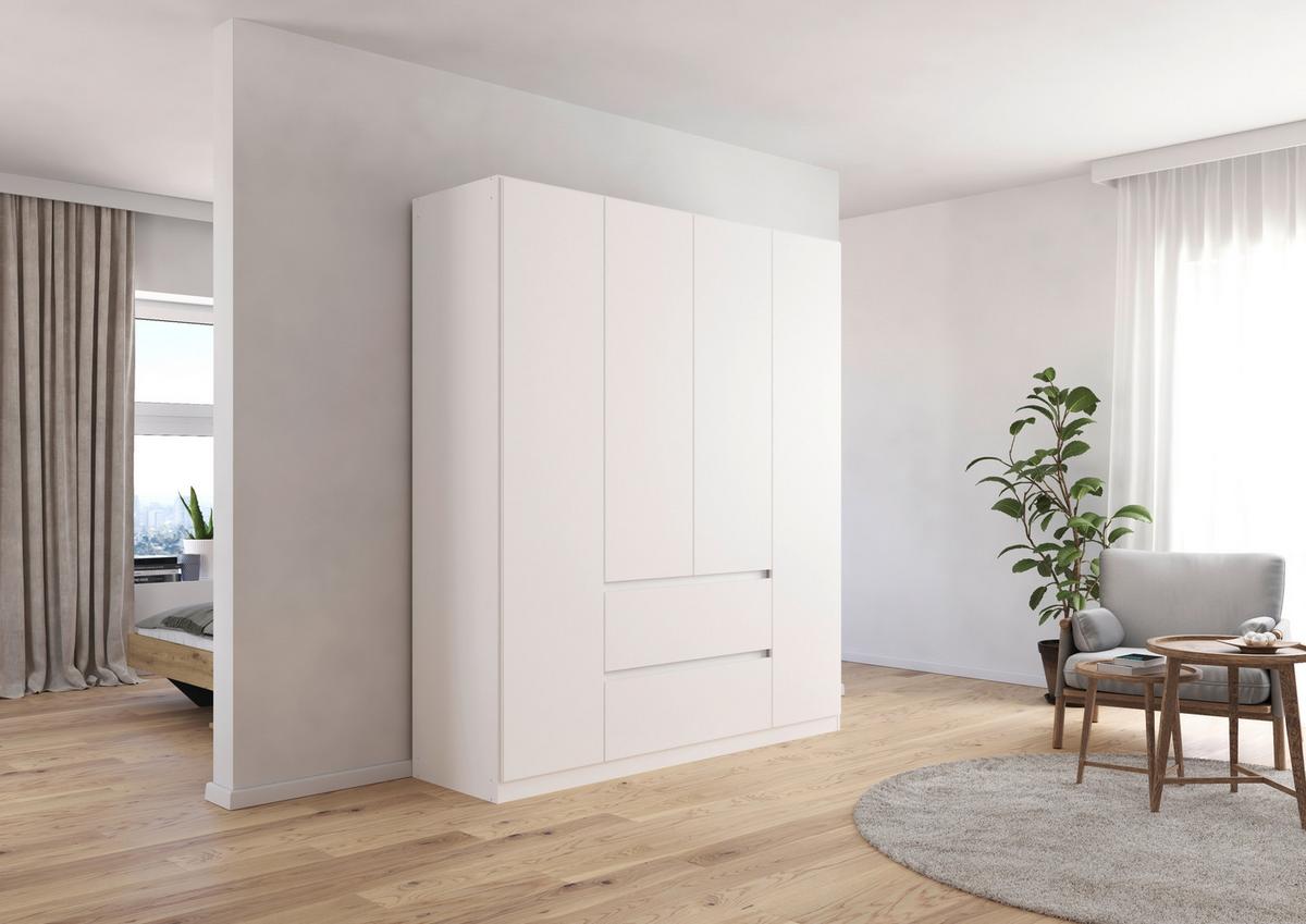 Drehtürenschrank Mainz Weiß B: 181 cm - Weiß, Basics, Holzwerkstoff (181/210/54cm) - Rauch Möbel