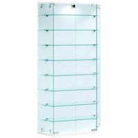 Vitrine Benila Weiß B: 83 cm - Transparent/Weiß, Design, Glas/Holzwerkstoff (83/114/17cm) - MID.YOU