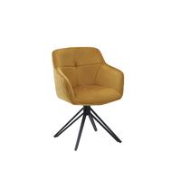 Stolička s podrúčkami EMMA, zlatá - čierna/zlatá, Modern, kov/textil (59/82/62cm) - MID.YOU