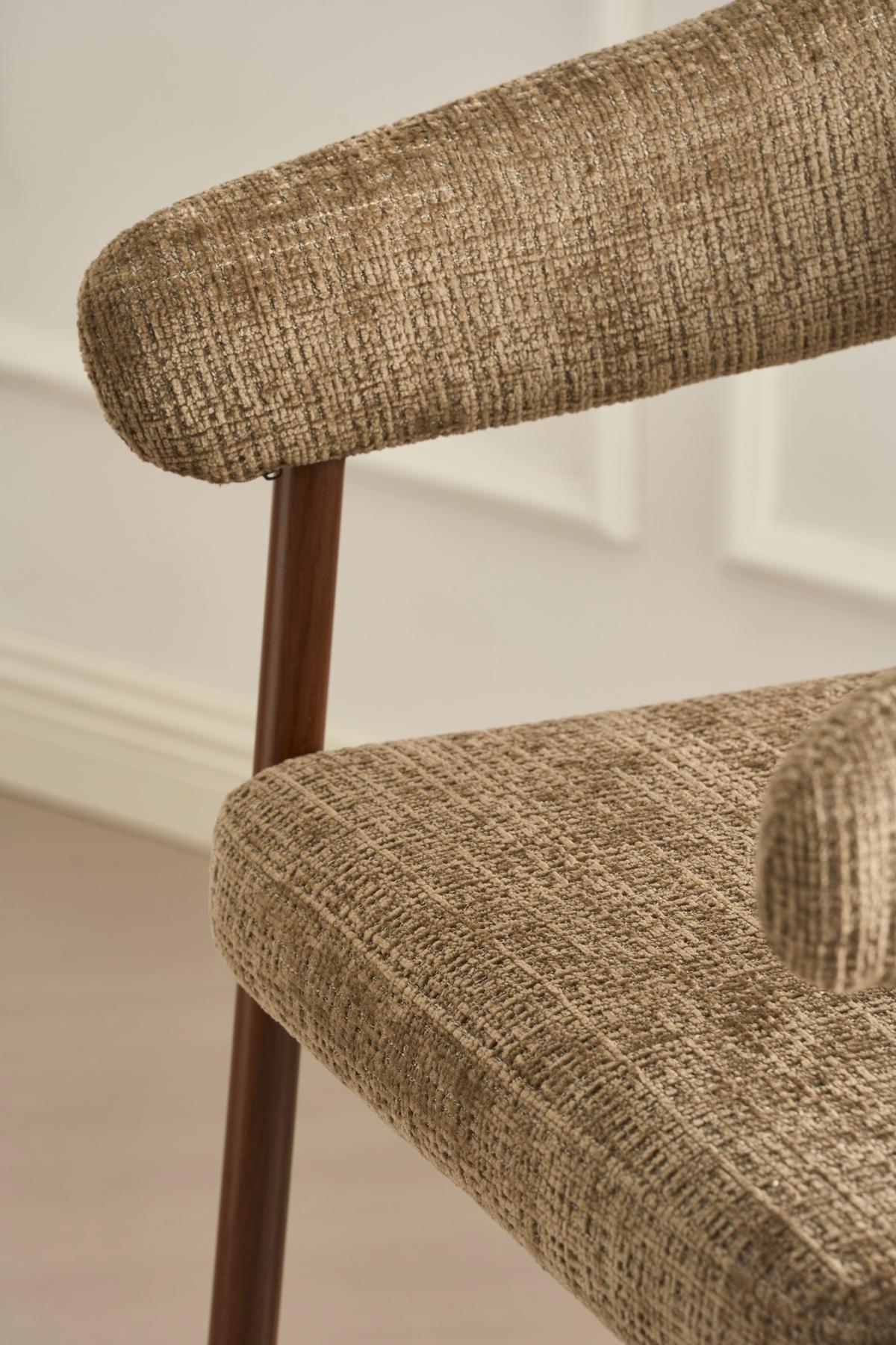 Barhocker Flora Braun/Walnussfarben B: 53 cm - Walnussfarben/Braun, MODERN, Holz/Textil (53/93/55cm) - Livetastic