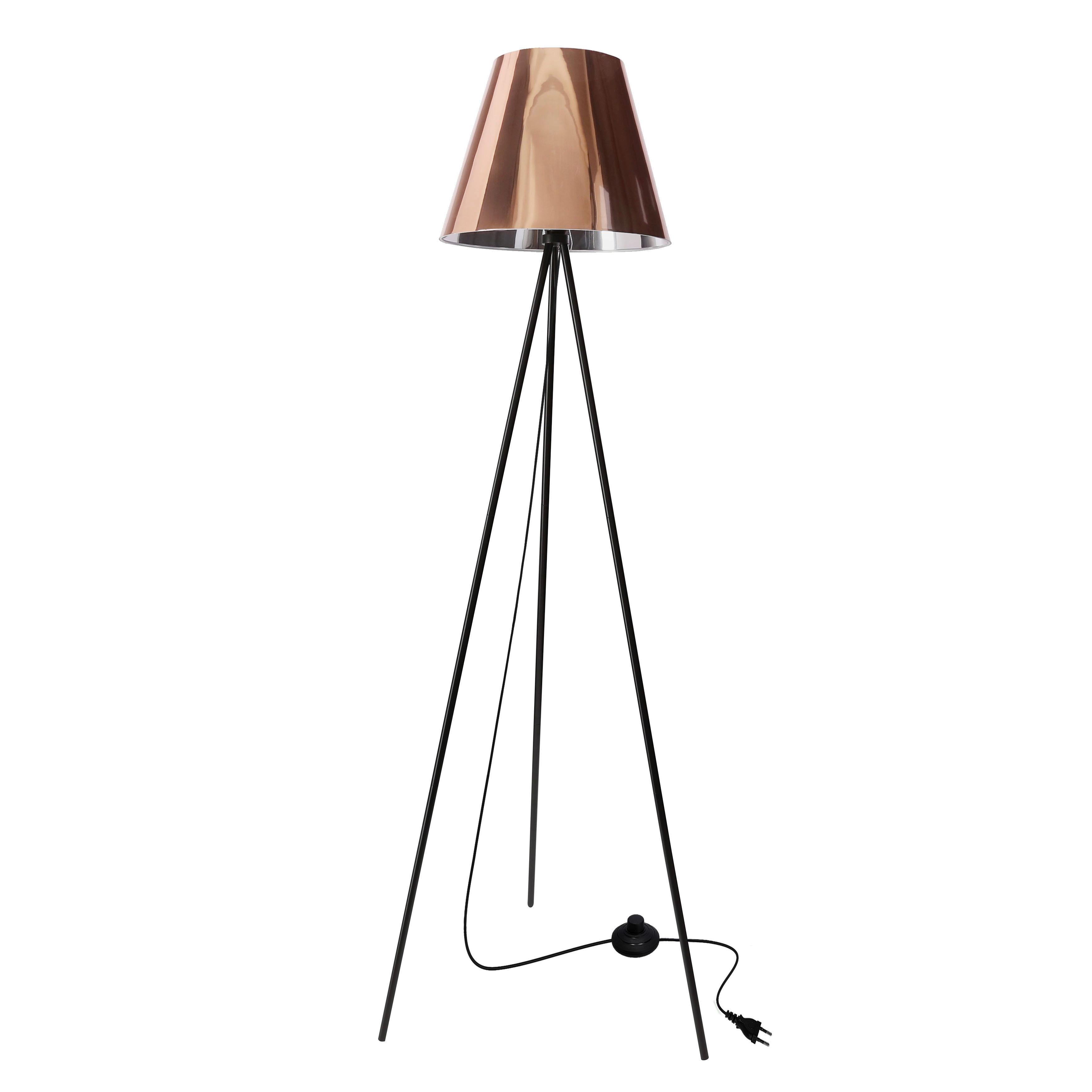 STEHLEUCHTE 51-42583 PLATINO - Schwarz/Kupferfarben, KONVENTIONELL, Kunststoff/Metall (48/48/150cm)