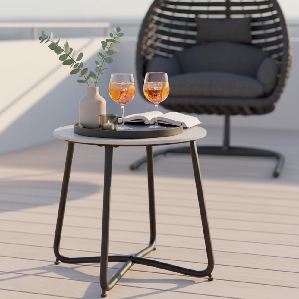 ZAHRADNÍ ODKLÁDACÍ STOLEK PINE - šedá/černá, Moderní, kov/plast (50/49,5/50cm) - Bessagi Garden