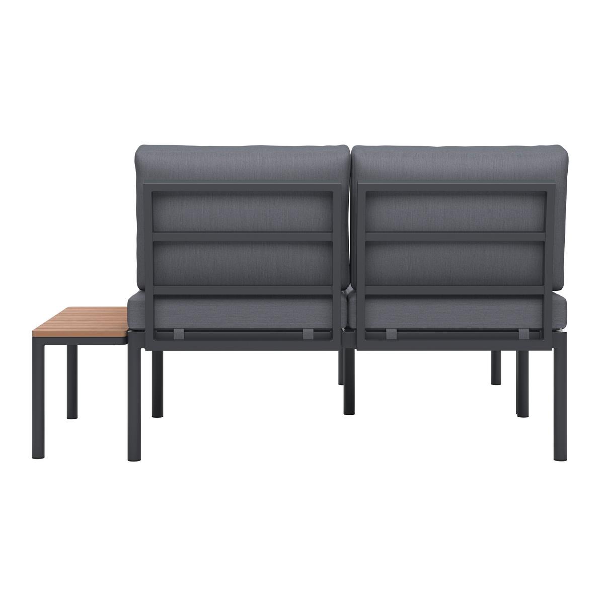 Loungegarnitur Cadiz - Dunkelgrau/Naturfarben, MODERN, Kunststoff/Textil (134/123cm) - Beldano