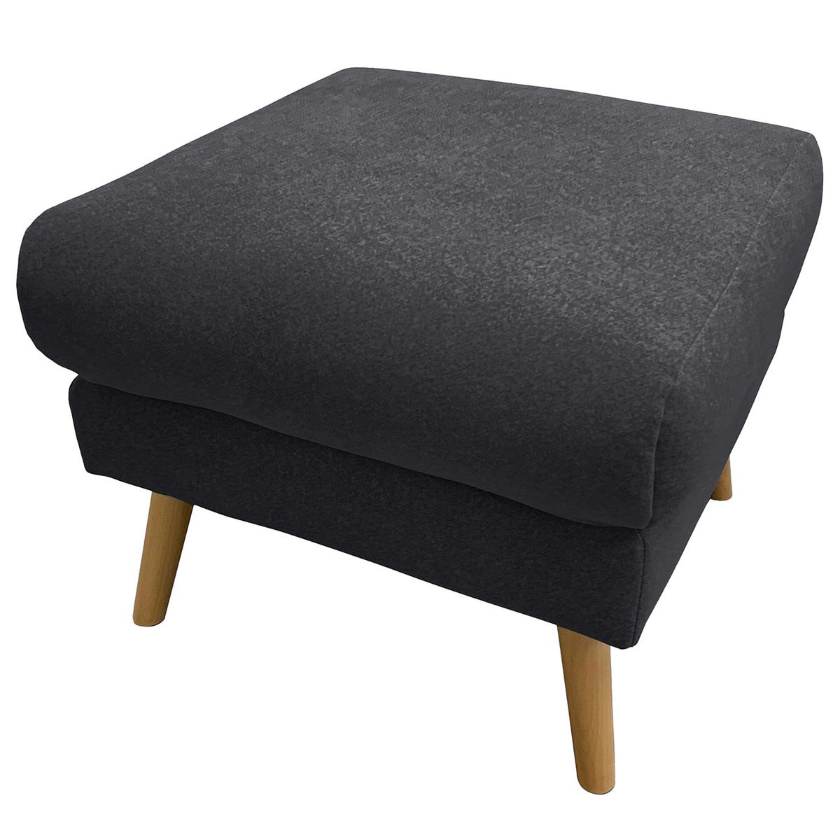 Hocker Tromso Anthrazit B: 61 cm - Anthrazit/Buchefarben, Design, Textil (61/49/65cm) - Livetastic