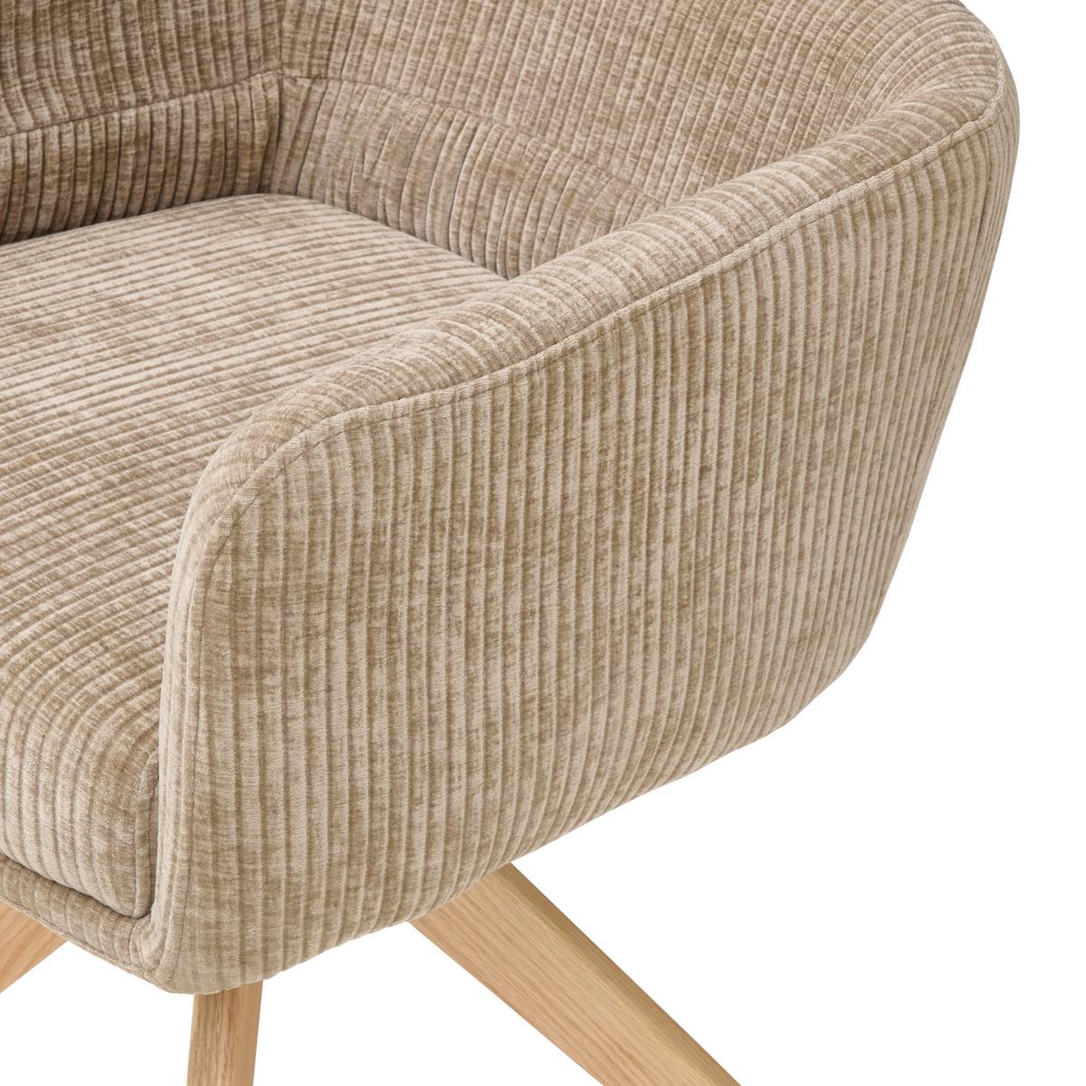 Armlehnstuhl Mattis Cord Beige, B: 60 cm - Beige/Naturfarben, KONVENTIONELL, Holz/Textil (60/90/69cm) - Livetastic