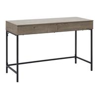 Písací stôl CARA 120x50 cm orech dekor - čierna/farba vlašského orecha, Modern, kov (120/50/76cm) - Bessagi Home