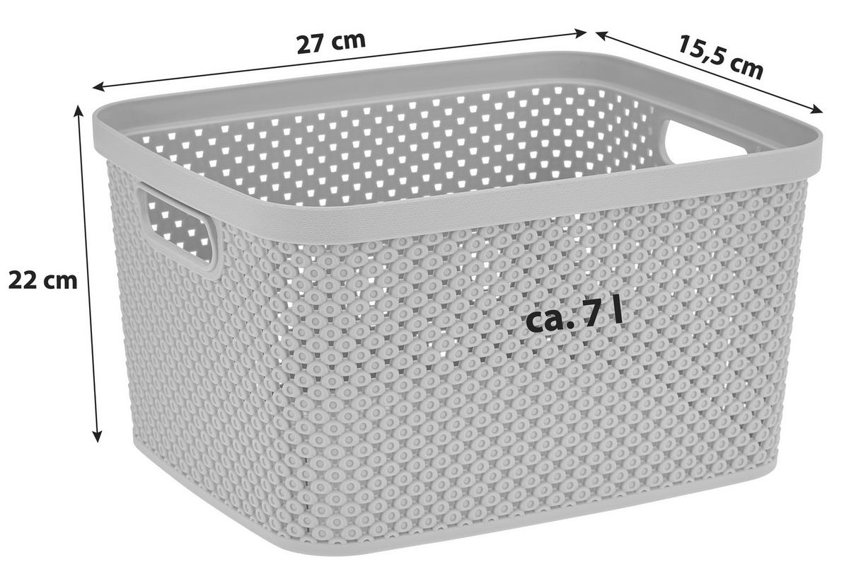 Tárolókosár 7l Diamond - fehér, Basics, műanyag (27/22/15cm) - Luca Bessoni