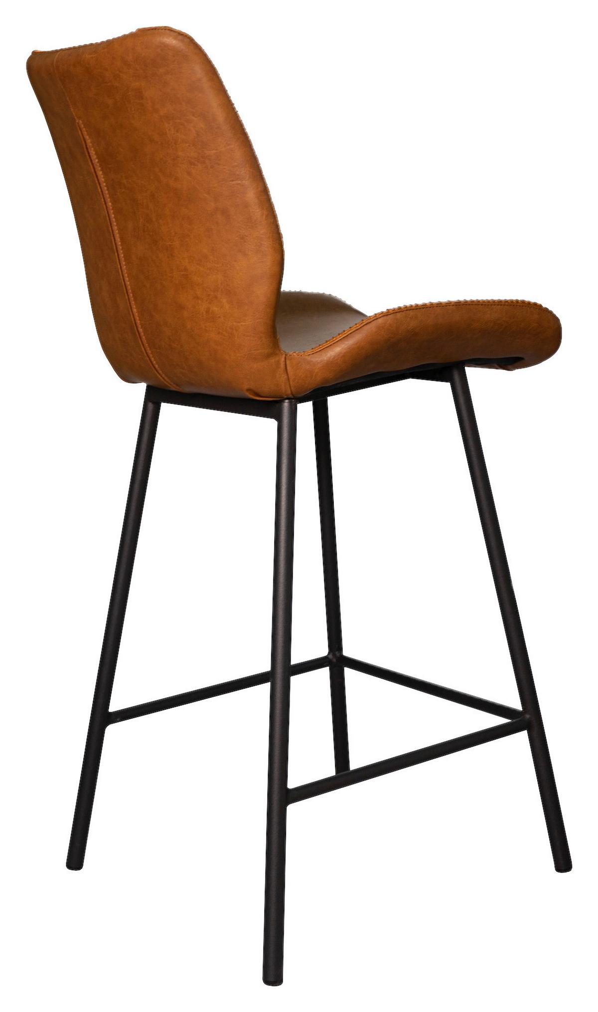 Barhocker-Set Barron - Cognac/Schwarz, KONVENTIONELL, Kunststoff/Textil (47/99/55cm) - MID.YOU