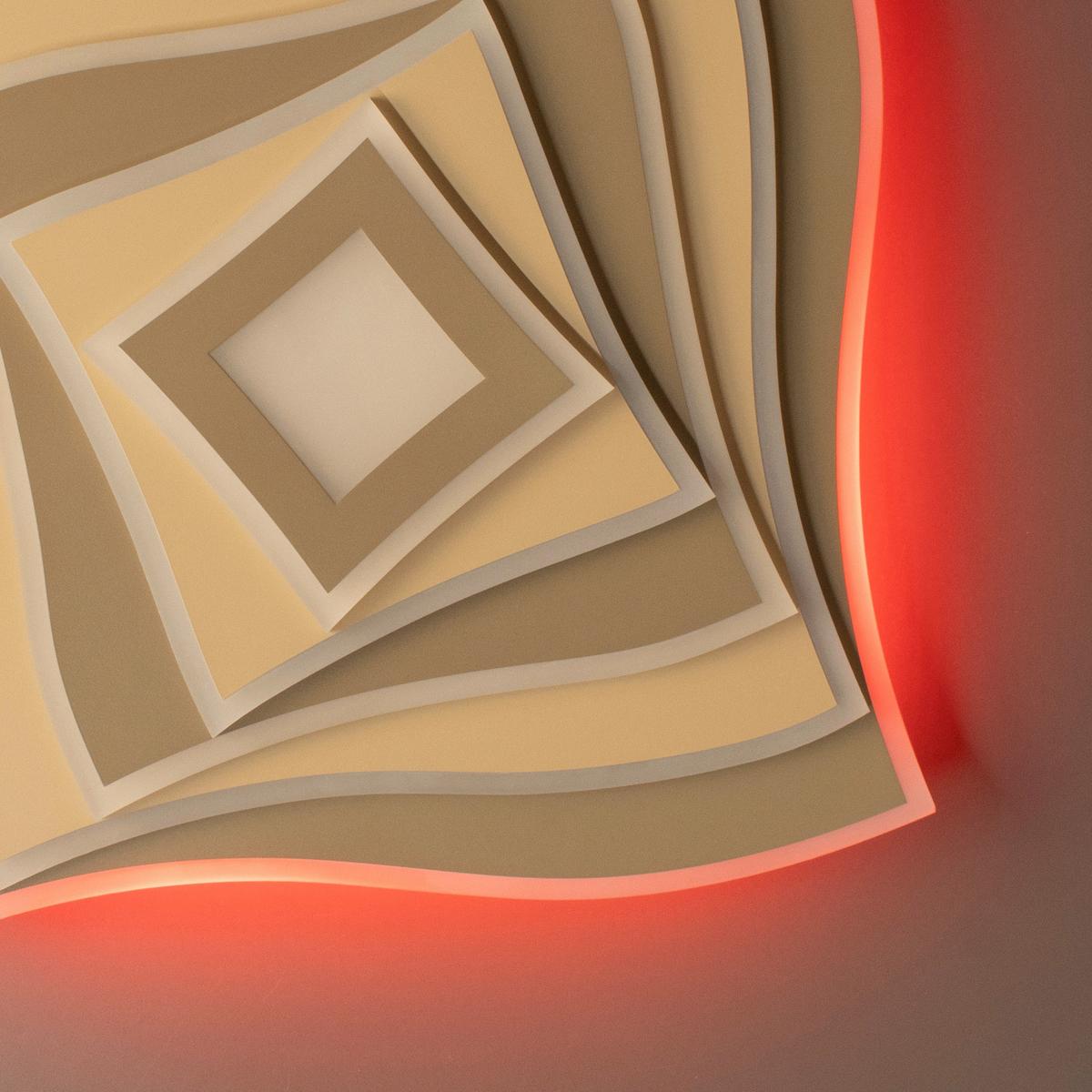 LED-Deckenleuchte Hero Schwarz B: 50 cm - Schwarz, Design, Metall (50/50/7.6cm) - Fischer & Honsel