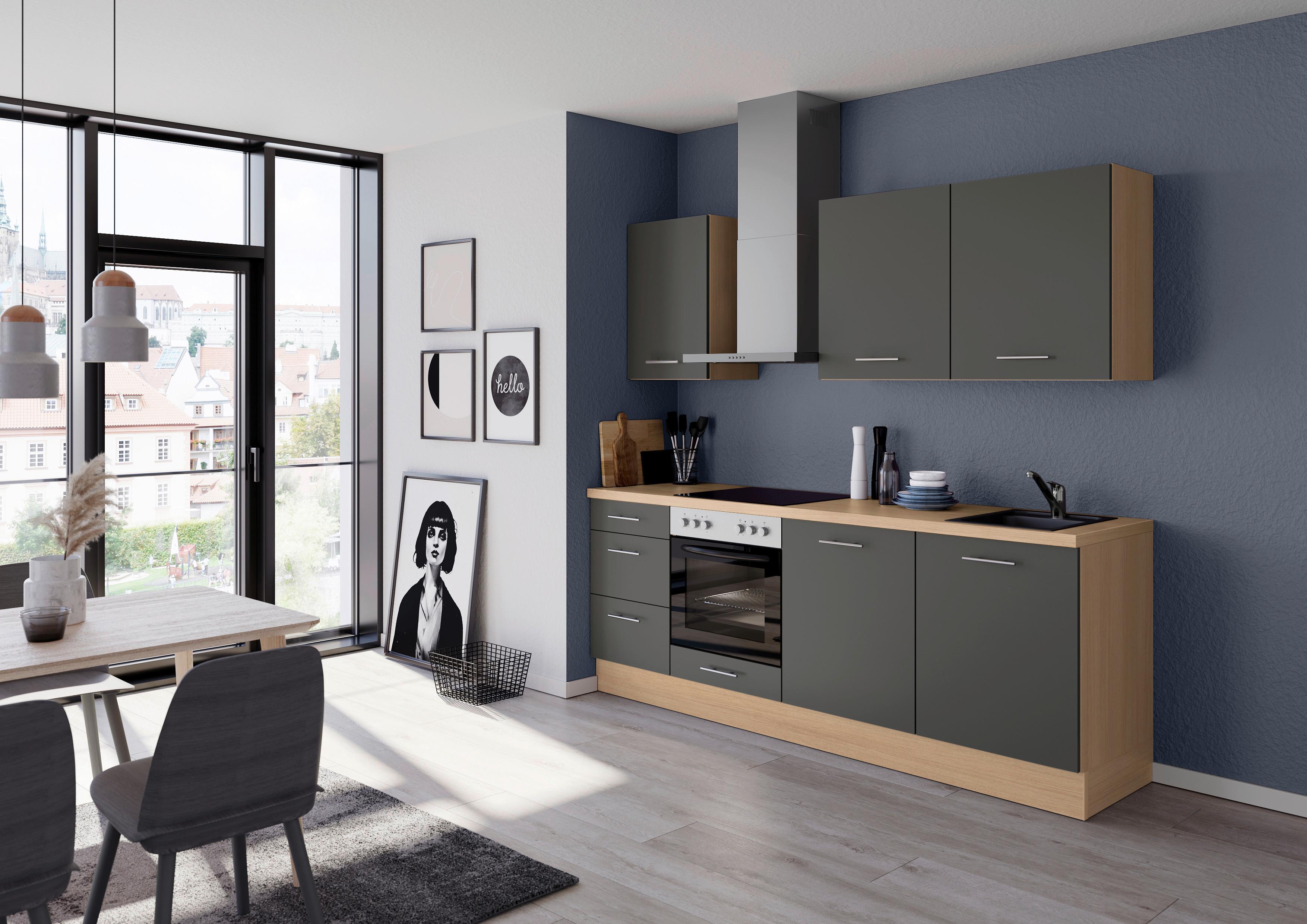 Küchenleerblock Ip1200 - Eichefarben/Graphitfarben, Design, Holzwerkstoff (230cm) - Impuls