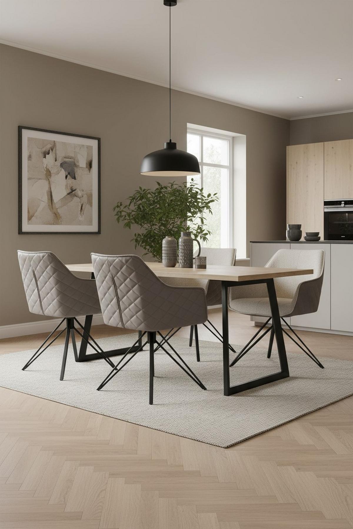 Armlehnstuhl Aurelia Braun B: 57 cm - Dunkelbraun/Schwarz, MODERN, Textil/Metall (57/82/61cm) - Livetastic
