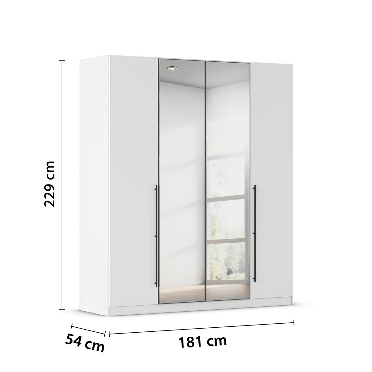 Kleiderschrank Safari B: 181 cm - Weiß/Grau, KONVENTIONELL, Holzwerkstoff (181/229/54cm)