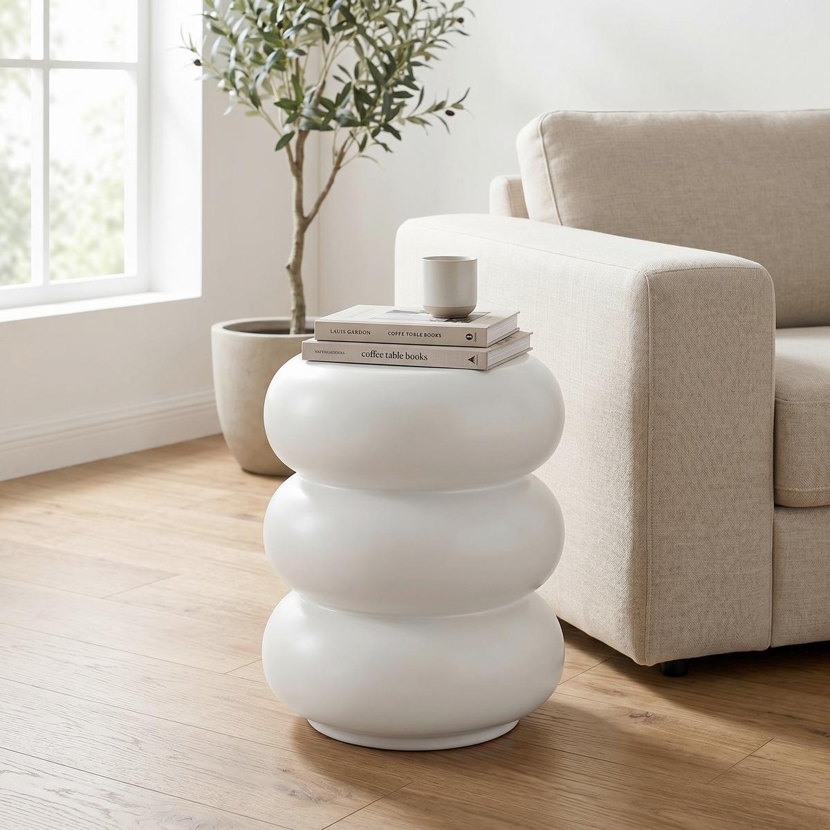 ODKLÁDACÍ STOLEK HOLLY -TREND- - bílá, Lifestyle (35/43cm) - Premium Living