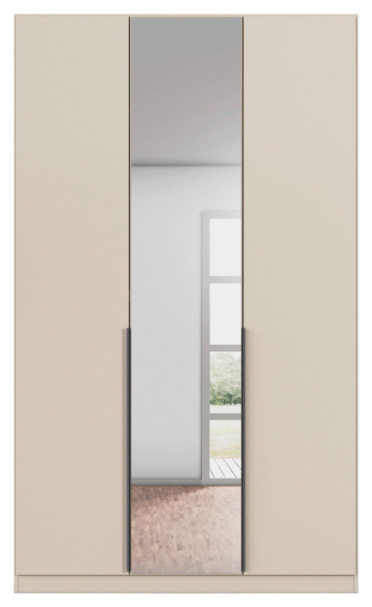 Drehtürenschrank Alabama-Super Mit Spiegel,champagner B:136cm - Champagner/Silberfarben, Trend, Holzwerkstoff (136/229/54cm)