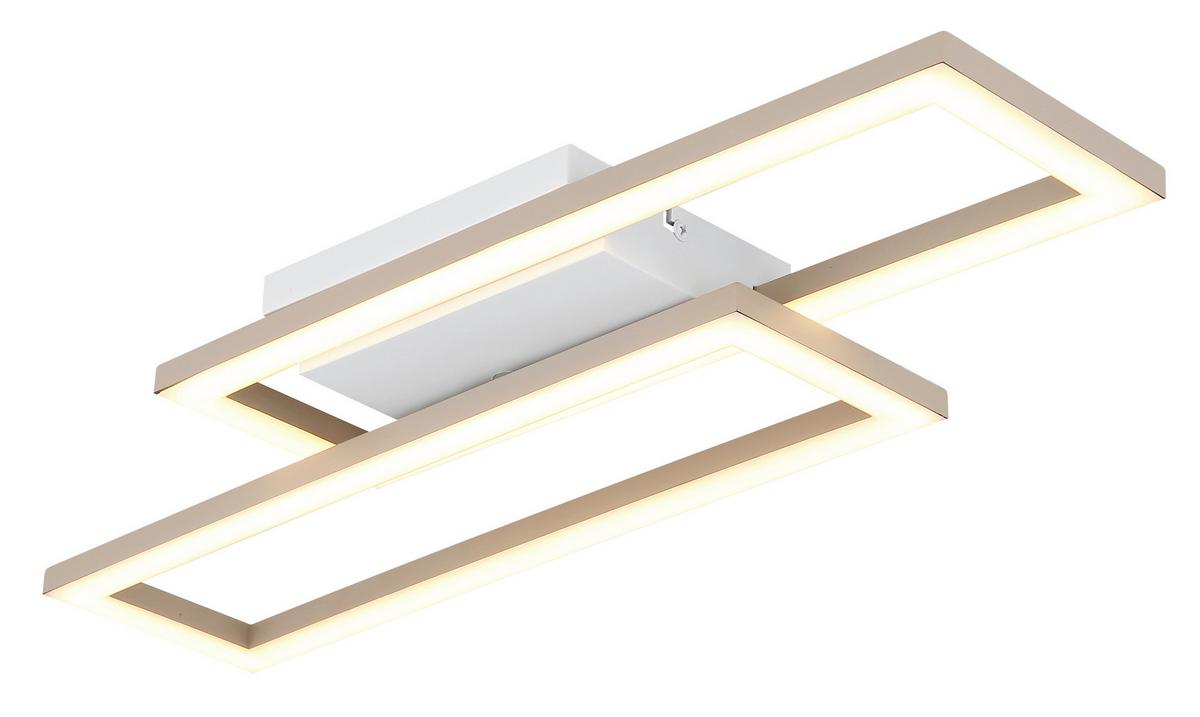 LED-DECKENLEUCHTE 3000/4000/6000K - Sandfarben/Weiß, Design, Kunststoff (55/15,5/5,5cm) - Globo