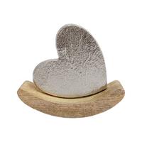 Dekoherz Carla - Naturfarben/Nickelfarben, ROMANTIK / LANDHAUS, Holz/Metall (13/4/11cm) - Luca Bessoni