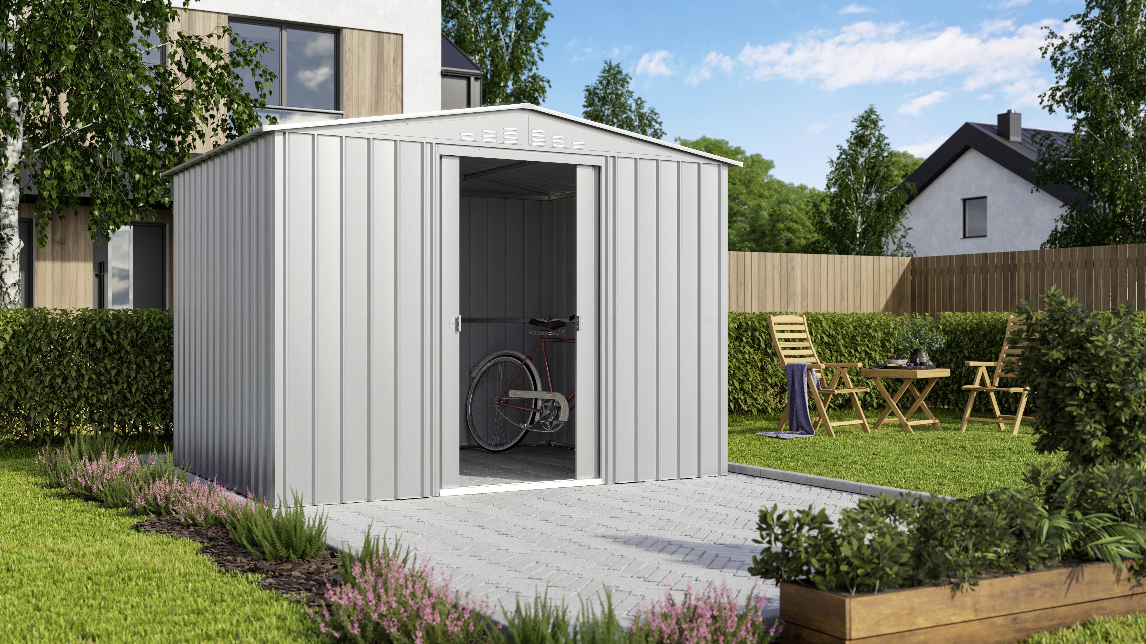Gerätehaus Ohne Boden 308x225x247 Cm - Silberfarben, Basics, Metall (308/225/247cm)
