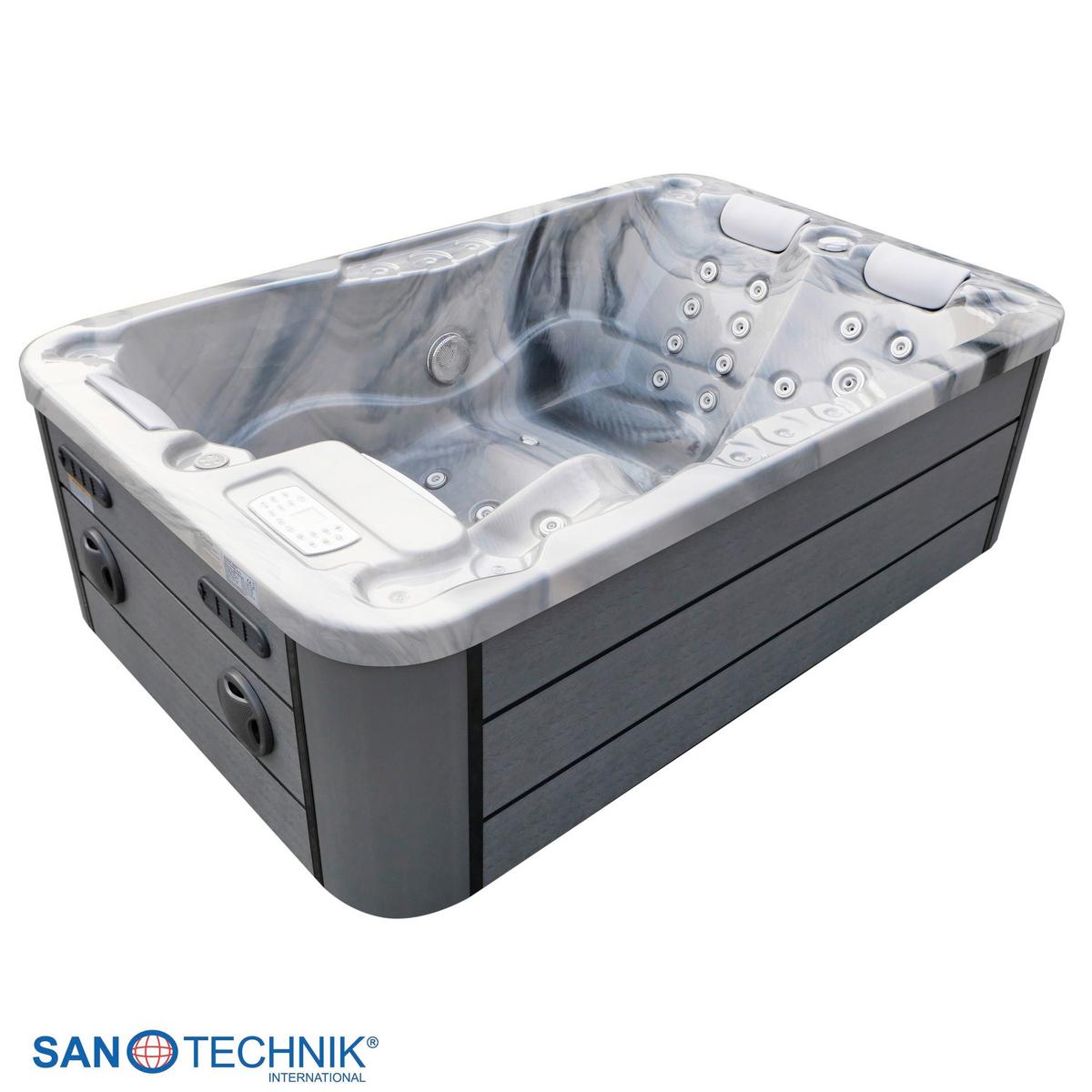 Whirlpool SPA07 für bis zu 3 Personen - Grauweiß, Basics, Kunststoff (205/130/70cm) - Sanotechnik