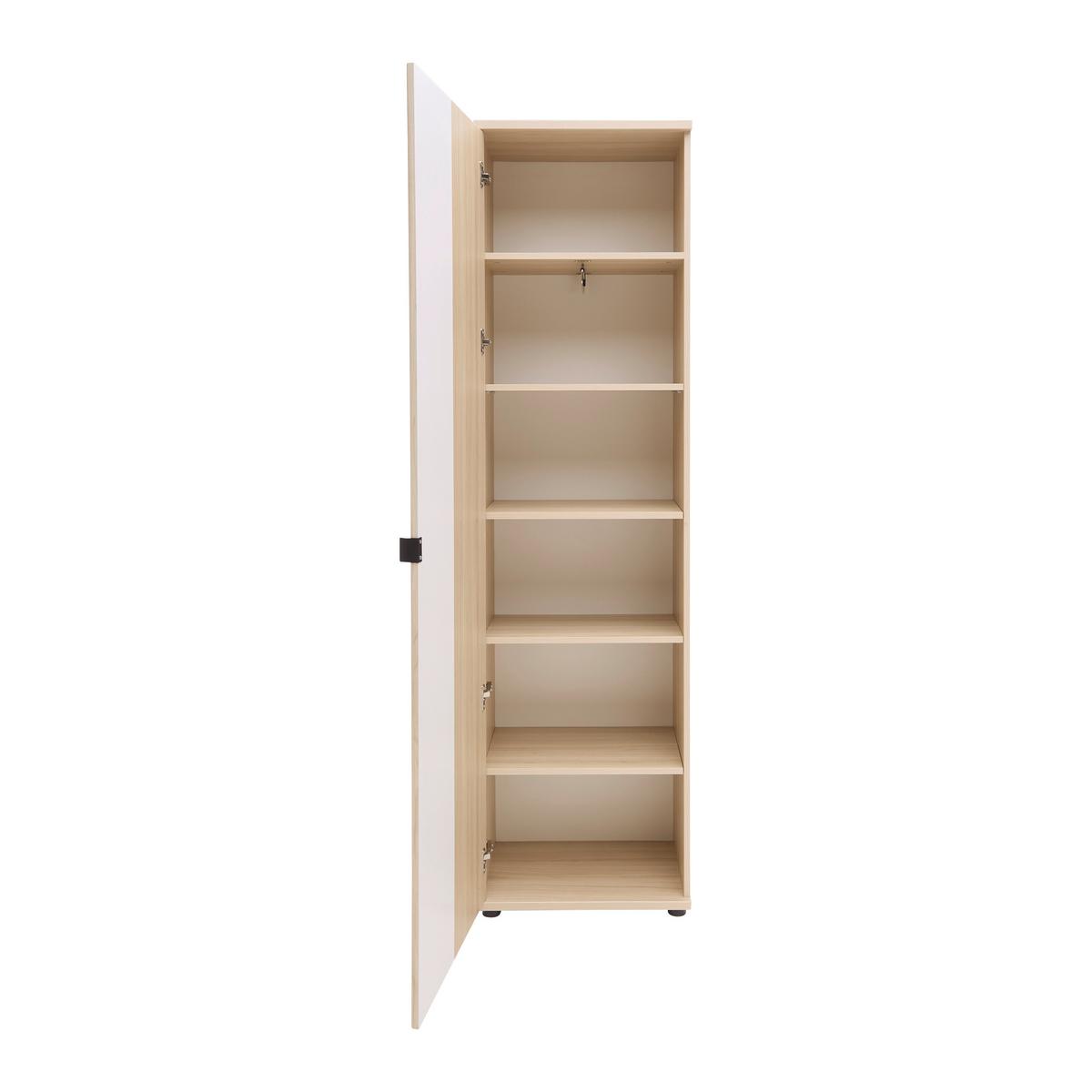 Skriňa do predsiene Taupe/dekor dub - čierna/farba duba, Modern, kov/kompozitné drevo (55/202/38cm) - Mömax