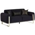 2-SITZER-SOFA Bono - Goldfarben/Schwarz, MODERN, Textil (180/83/90cm) - Luca Bessoni