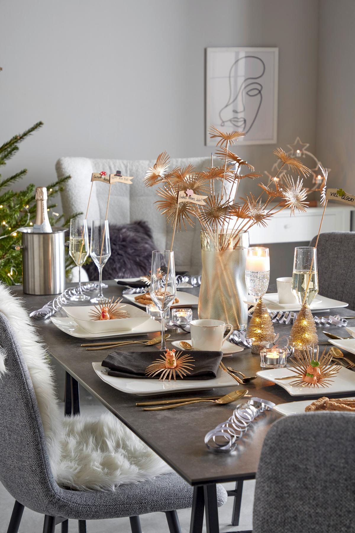 Kombiservice Levinia Porzellan 6 Personen Geschirr Set - Goldfarben/Weiß, ROMANTIK / LANDHAUS, Keramik - James Wood