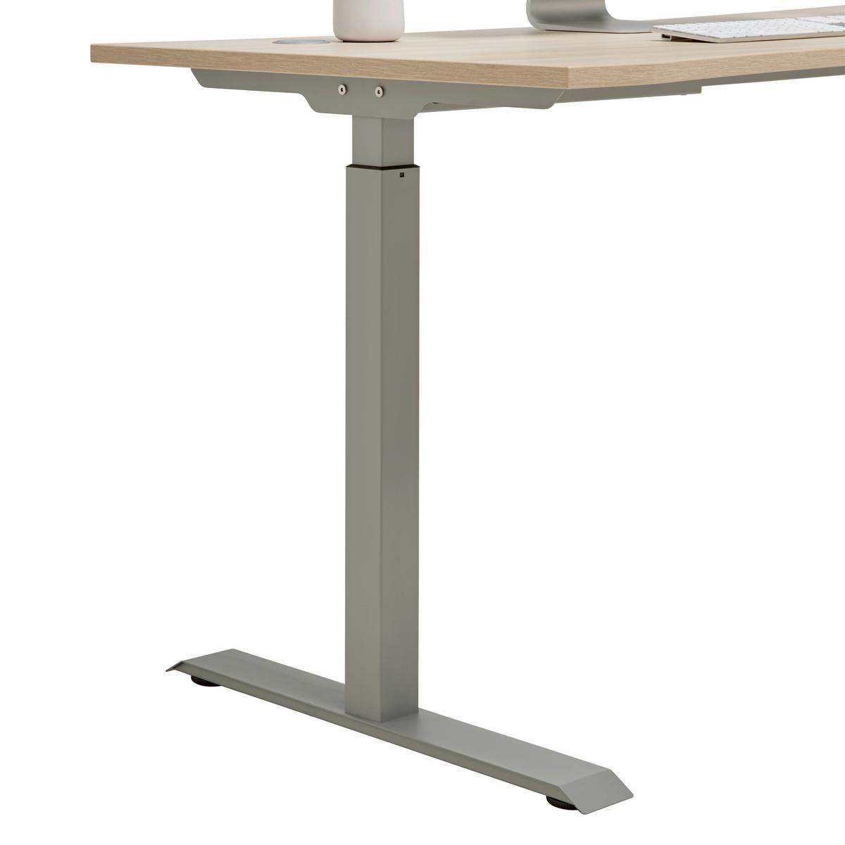 PÍSACÍ STÔL SIENA - farba duba/strieborná, Modern, kompozitné drevo (160/72/77cm) - Mömax