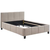 Čalouněná postel CRAZY 140x200 cm, béžová - černá/přírodní barvy, Moderní, kov/dřevo (140/200cm) - Based