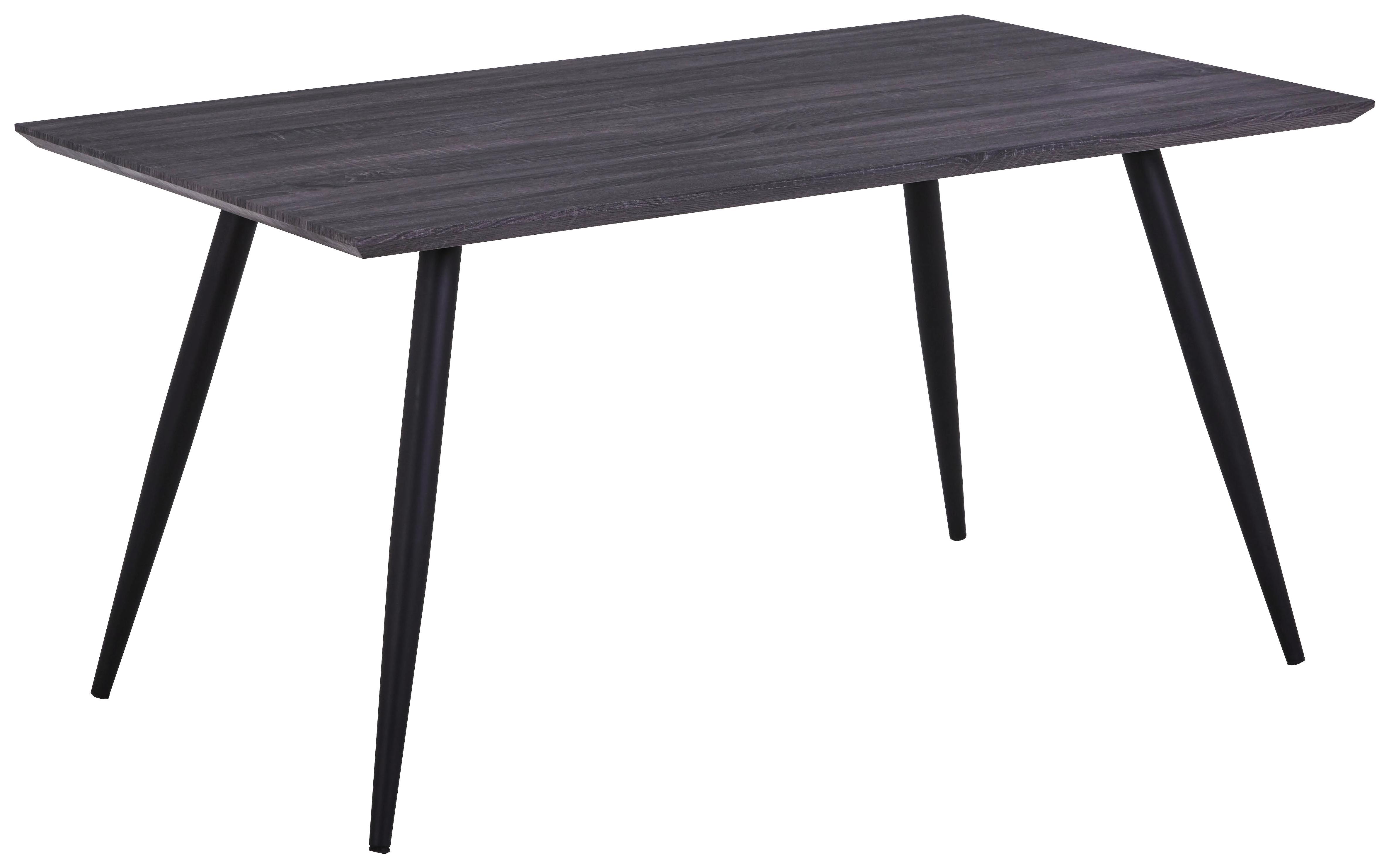 Esstisch Porto B: 150 cm Schwarz - Schwarz, MODERN, Holzwerkstoff/Metall (150/75/90cm) - Luca Bessoni