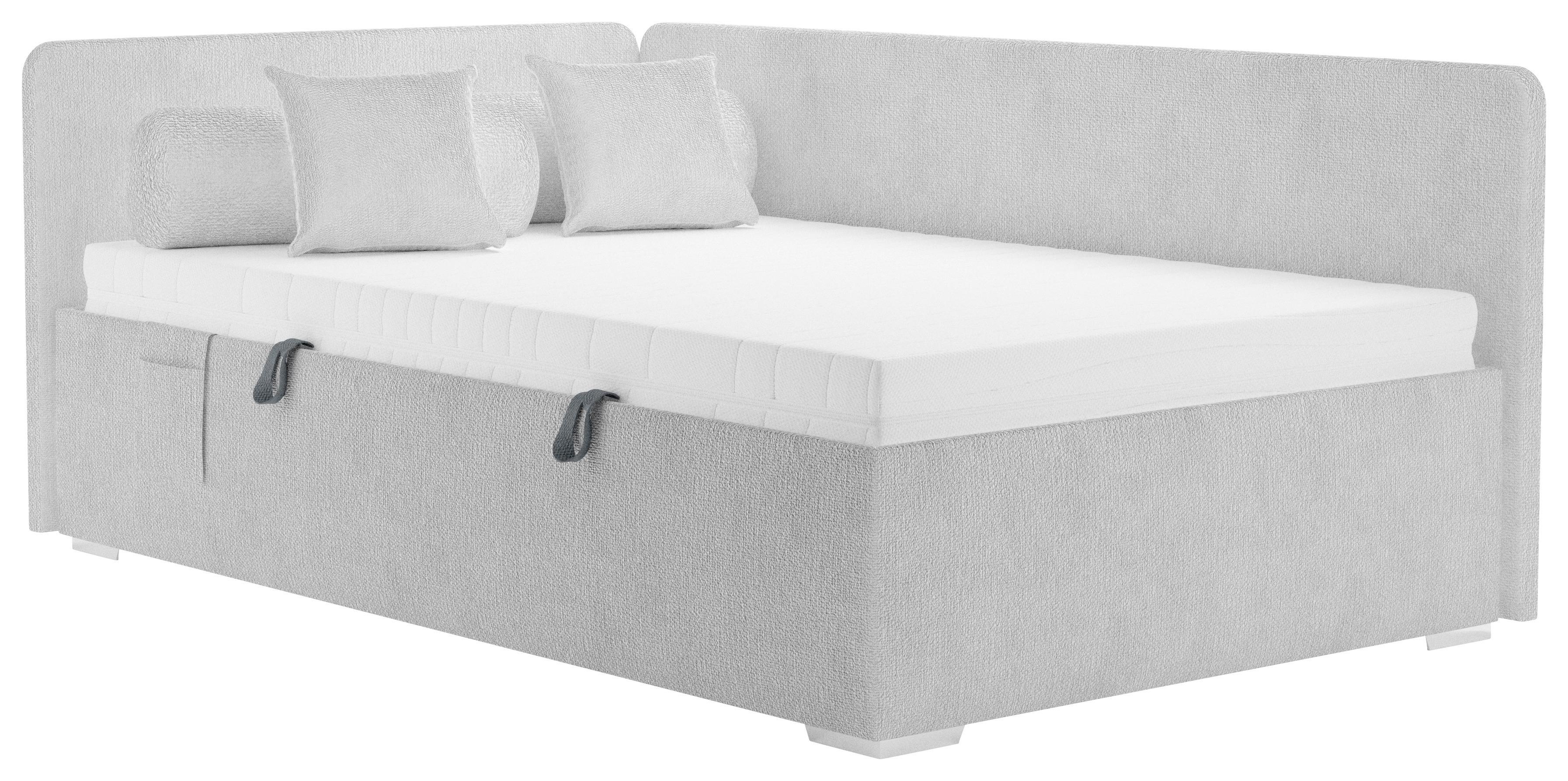 Polsterbett Remi - Chromfarben/Silberfarben, MODERN, Holz/Textil (90/200cm)