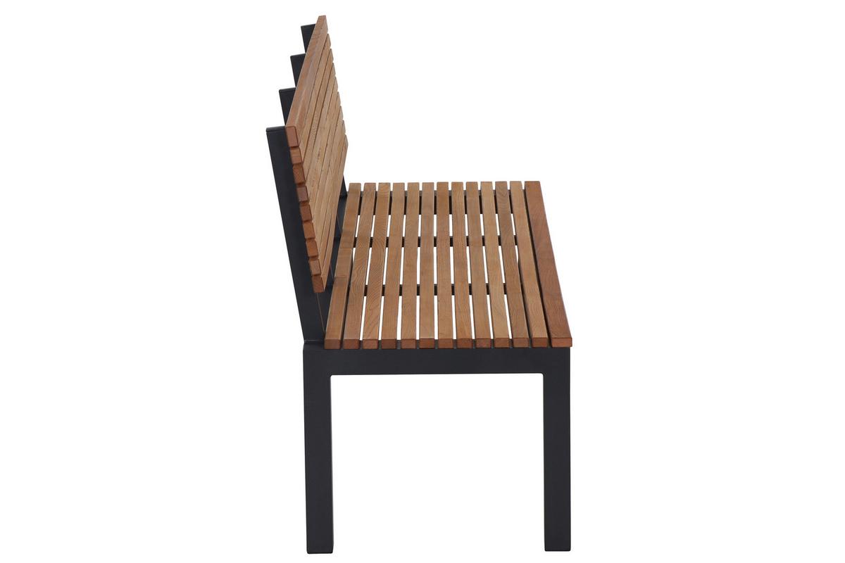 Gartenbank Holz N86393 2-Sitzer - Anthrazit/Robinienfarben, KONVENTIONELL, Holz/Metall (146/84/57,5cm) - Siena Garden