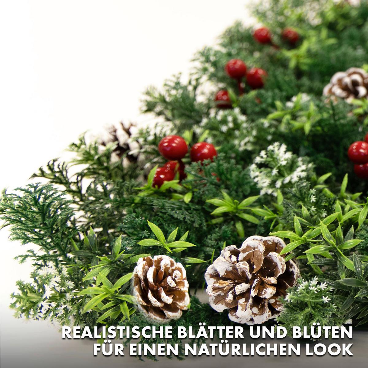 WANDVERKLEIDUNG KUNSTPFLANZE - Dunkelgrün/Rot, Trend, Kunststoff (50/50cm) - Floordirekt