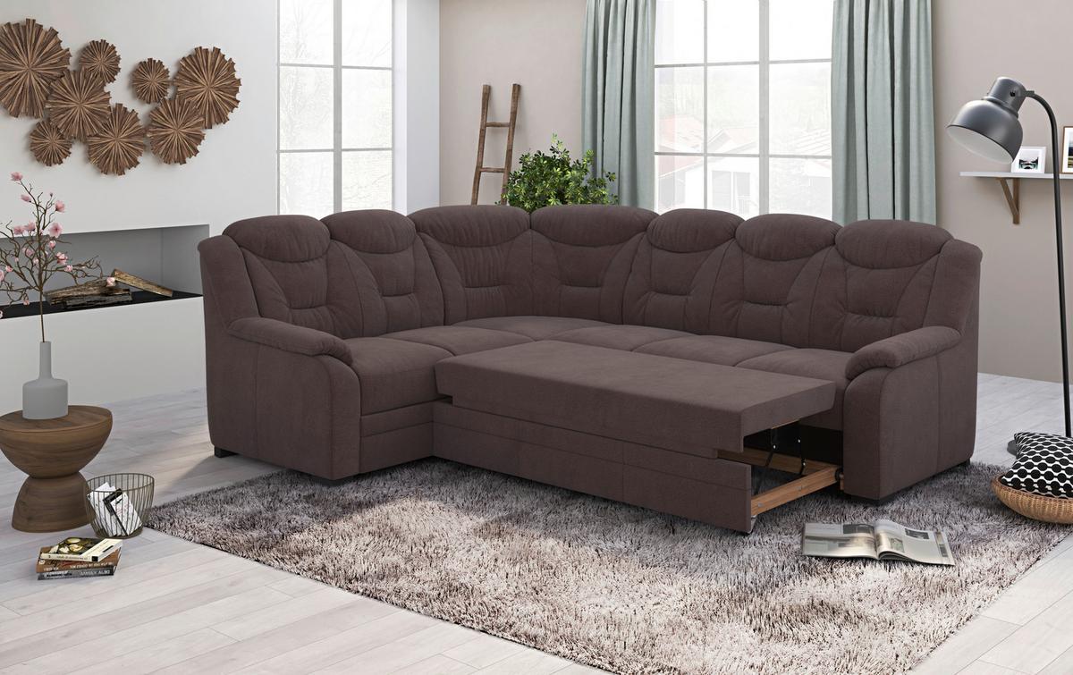 Ecksofa Marcus Braun S: 211x263 Cm - Schwarz/Braun, Basics, Textil (211/263cm) - MID.YOU
