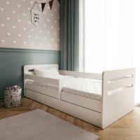 Kinder-/Juniorbett Tomi Weiß B: 80cm - Birkefarben/Weiß, MODERN, Holz/Holzwerkstoff (80/180cm) - MID.YOU