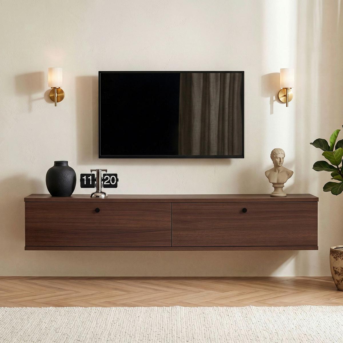 TV-ELEMENT Walnussfarben B: 140cm - Walnussfarben, MODERN, Holzwerkstoff (140/25/25cm)
