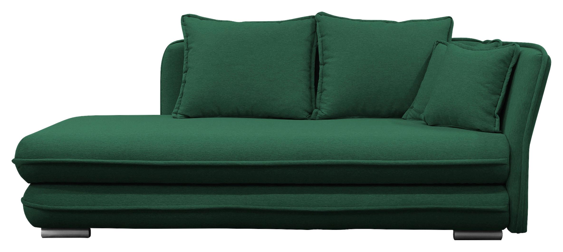 Liege Latte Grün Inkl. Bettkasten Ottomane Rechts - Silberfarben/Grün, Design, Textil (224/84-99/107cm) - MID.YOU