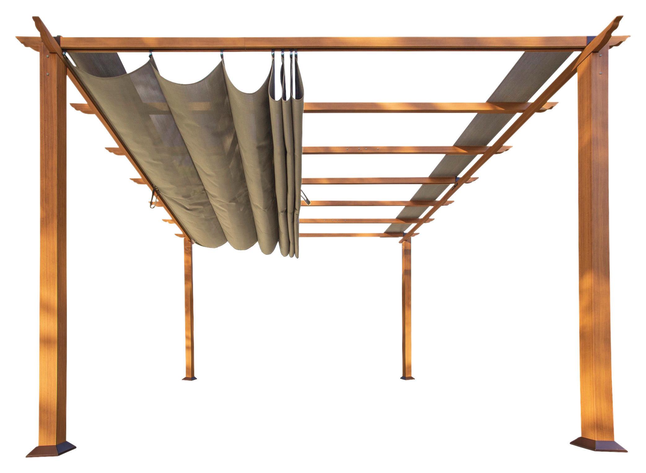 Pergola FLORIDA 11x11 - svetlohnedá, Basics, kov/plast (350/235/350cm)