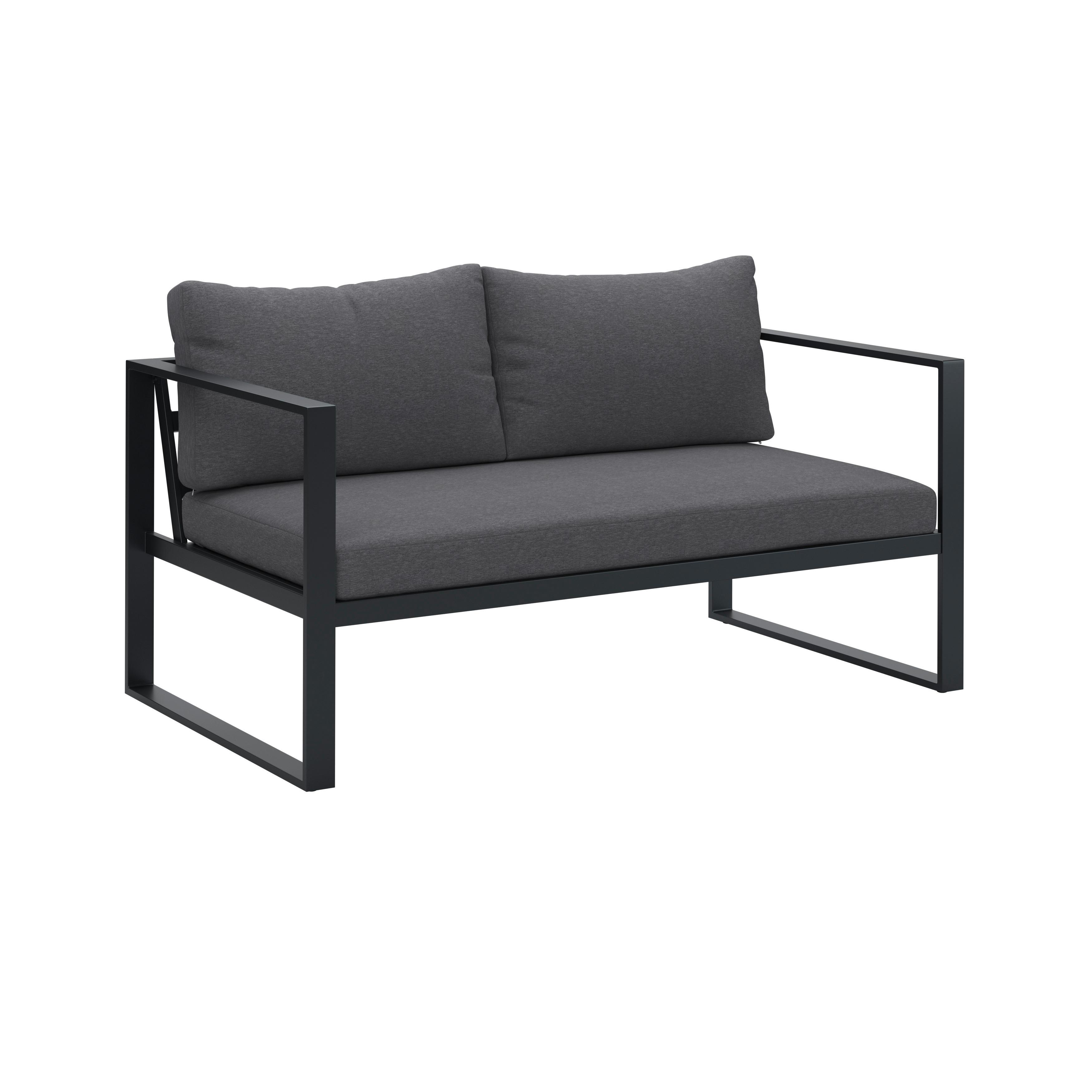 Loungesofa Brest - Anthrazit, MODERN, Textil/Metall (134/63/76cm) - Beldano