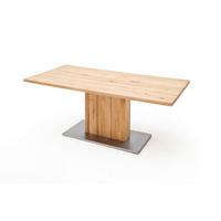 Esstisch Eiche Greta 160x90 Cm Eichefarben/edelstahlfarben - Edelstahlfarben/Eichefarben, Design, Holz/Holzwerkstoff (160/90/77cm) - Livetastic