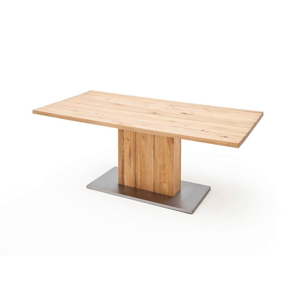 Esstisch Eiche Greta 160x90 Cm Eichefarben/edelstahlfarben