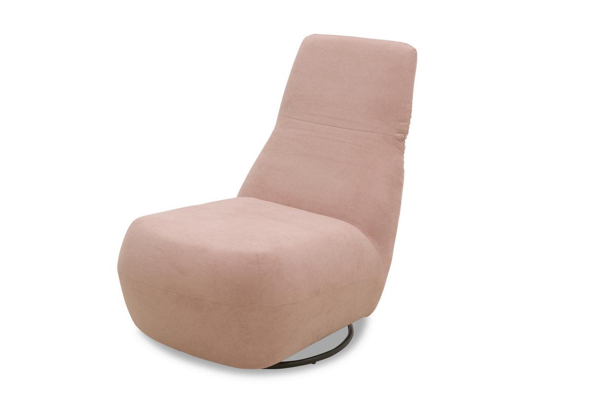 Sessel Rosa B: 68 cm - Schwarz/Rosa, Design, Textil (68/67/88cm) - MID.YOU