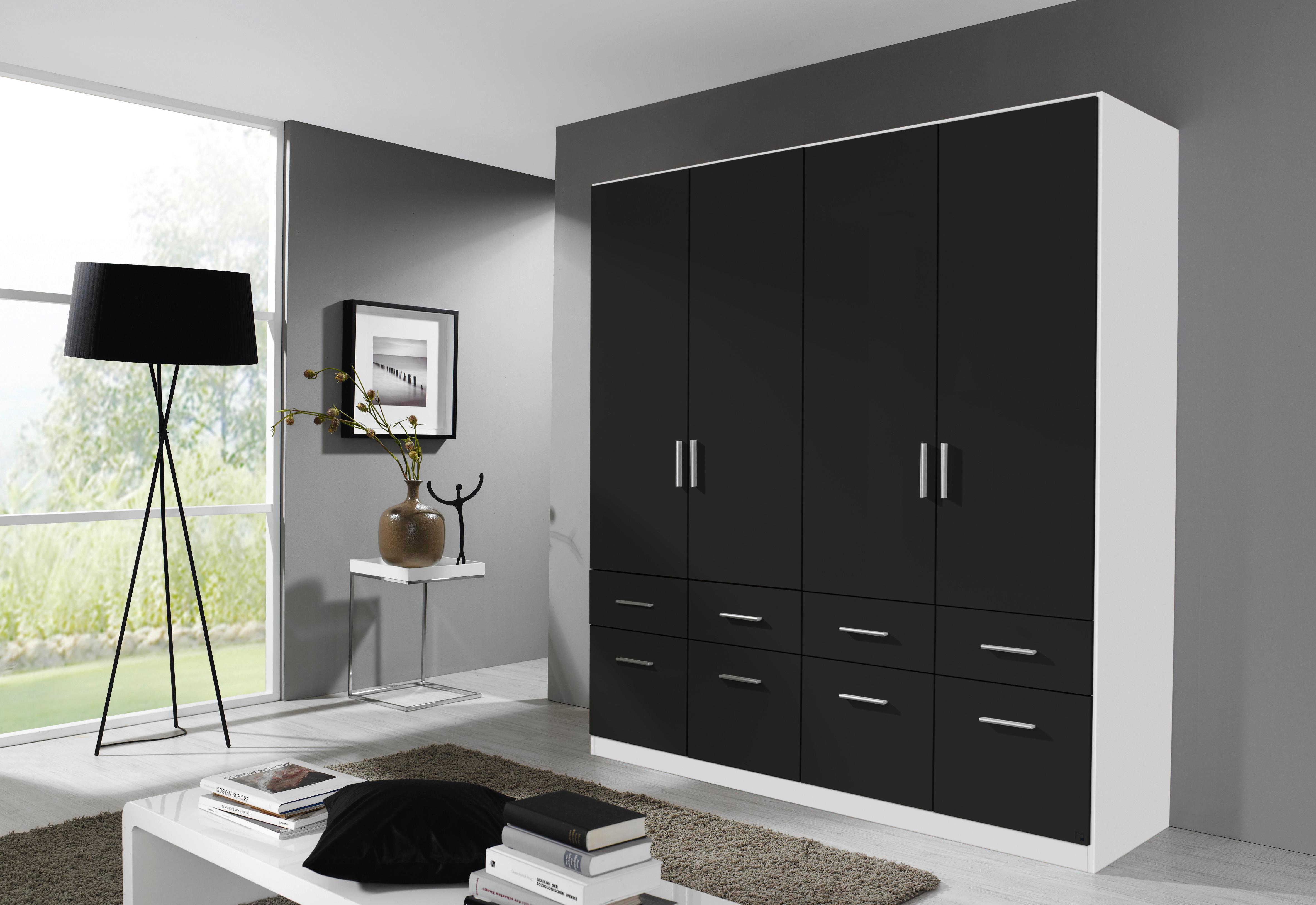 Drehtürenschrank Berlin Weiß/Grau B: 181 cm - Weiß/Grau, MODERN, Holzwerkstoff (181/210/54cm) - Rauch Möbel