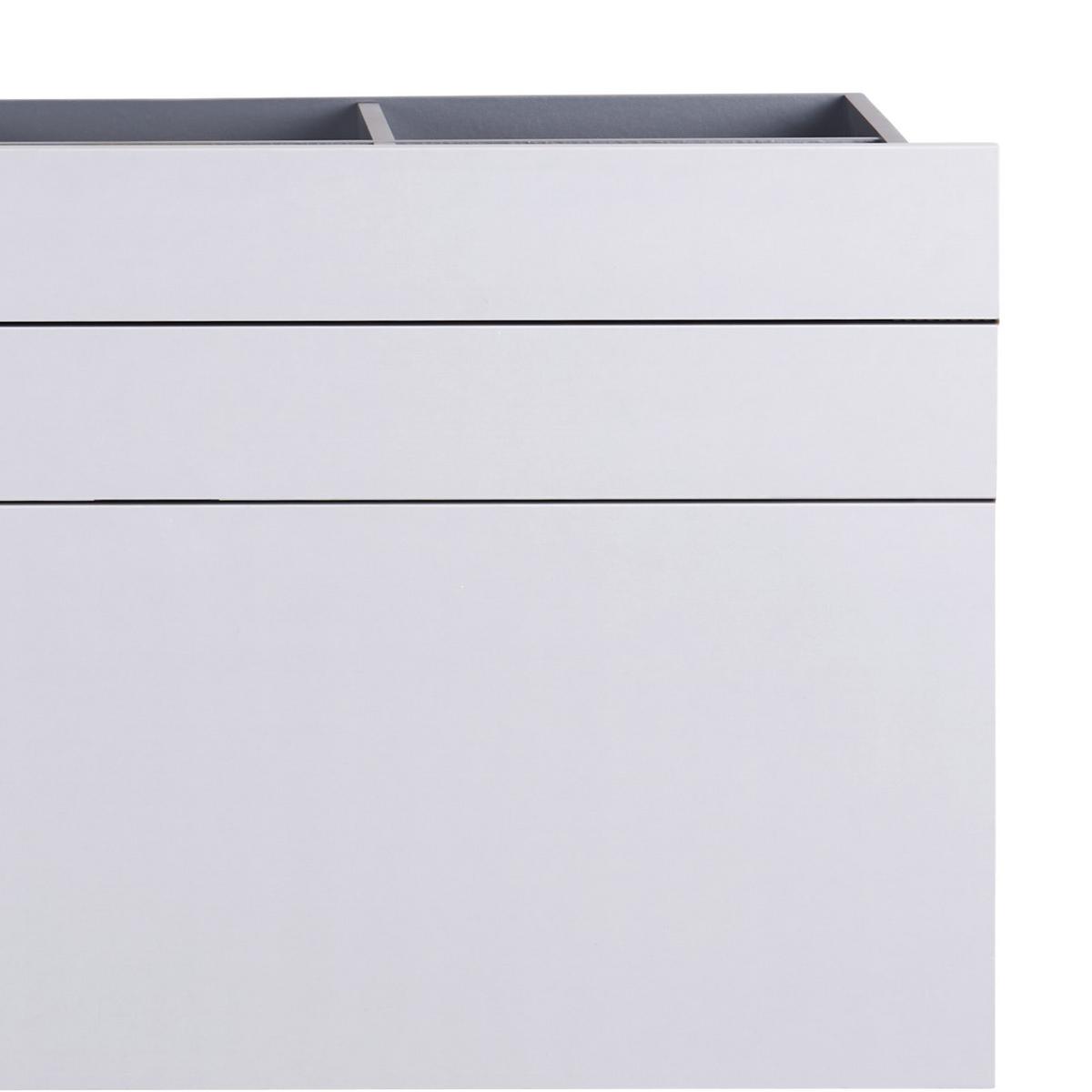 Schubladeneinsatz Unit Hellgrau B: 91 cm 3 Fächer - Hellgrau, MODERN, Holzwerkstoff (91/50,3/47cm) - Ondega