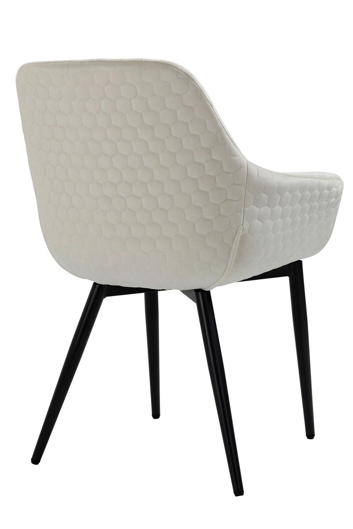 Armlehnstuhl Creme B: 63 Cm - Creme/Schwarz, MODERN, Textil/Metall (63/81,5/61cm) - Livetastic