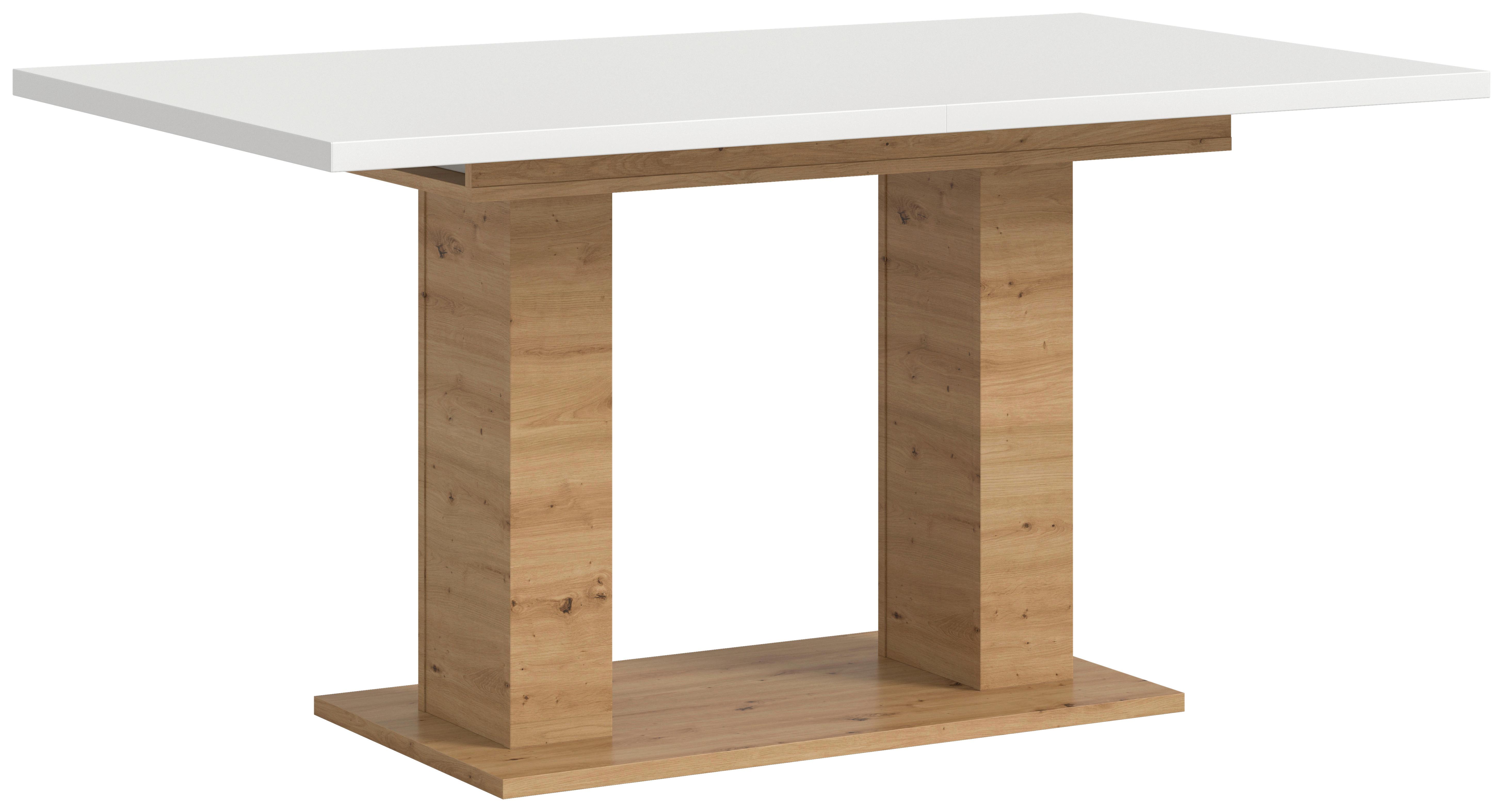 Ausziehtisch Marlon 150 Az Weiß/Artisan B:150-190 cm - Eiche Artisan/Weiß, KONVENTIONELL, Holzwerkstoff (150-190/90/76cm)